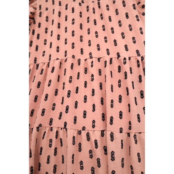 Moon River Womens Boho Tiered Ruffle Sleeve Dress L Textured Cottagecore Summer - Picture 9 of 11